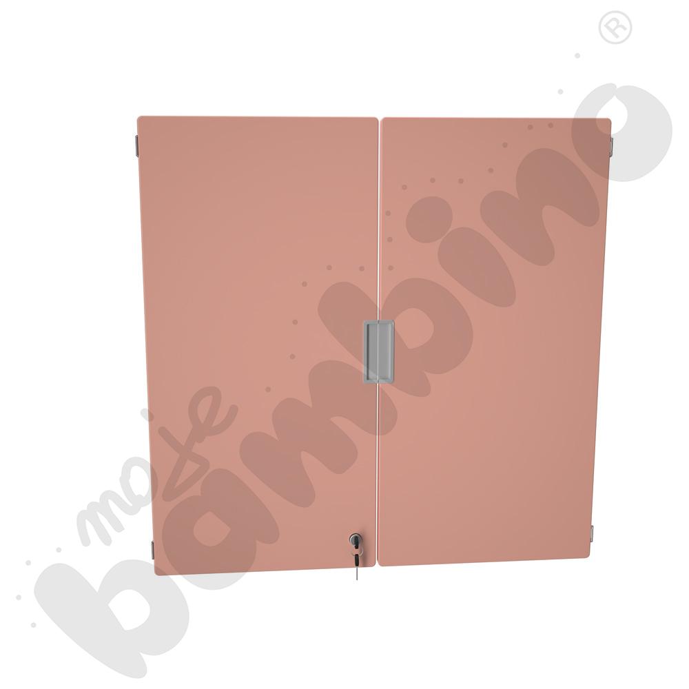 Quadro - drzwiczki 90 z zamkiem średnie, 1 para, cichy domyk - łososiowe