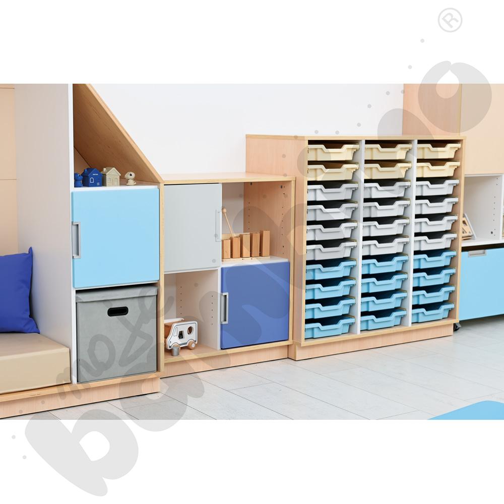 Quadro - szafka M+ na plastikowe pojemniki - z 2 przegrodami, klon jasny Quadro - szafka M+ na plastikowe pojemniki - z 2 przegrodami, klon jasny