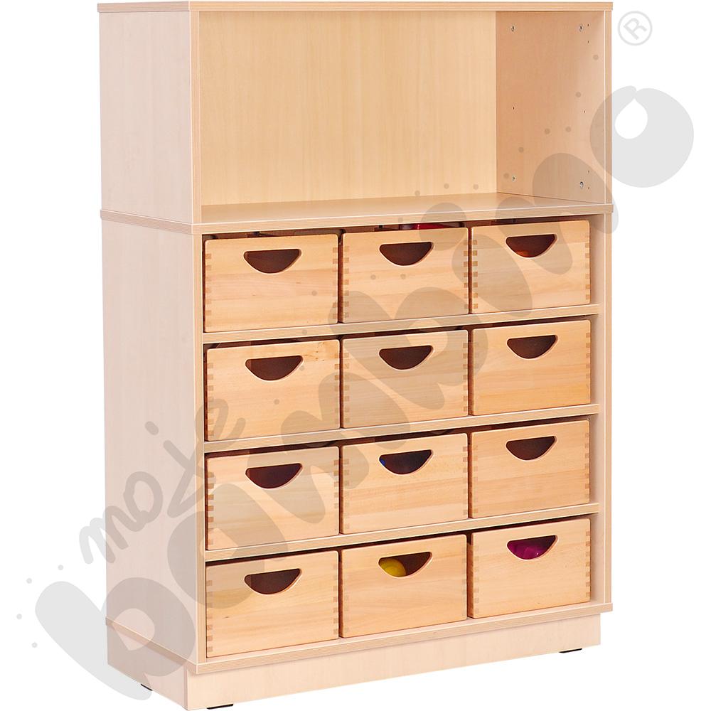 Szafka Flexi D z 3 półkami na cokole, brzoza