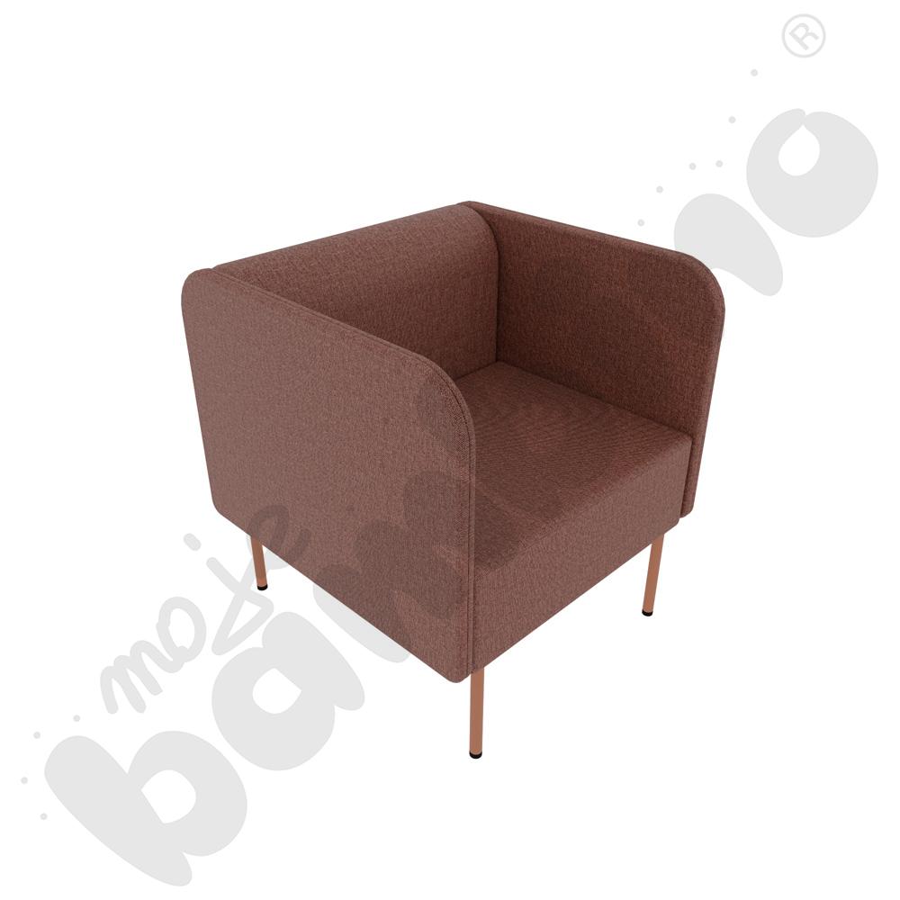 Fotel Versa z plastikowymi stopkami, stelaż łososiowy, tkanina RO11