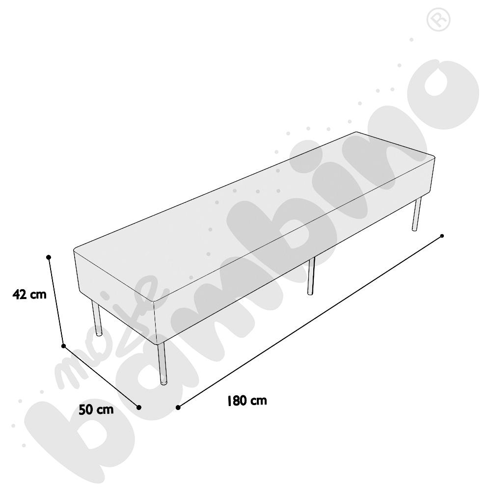 Pufa Versa 180x50 cm z filcowymi stopkami, stelaż jasnoszary, tkanina RO40