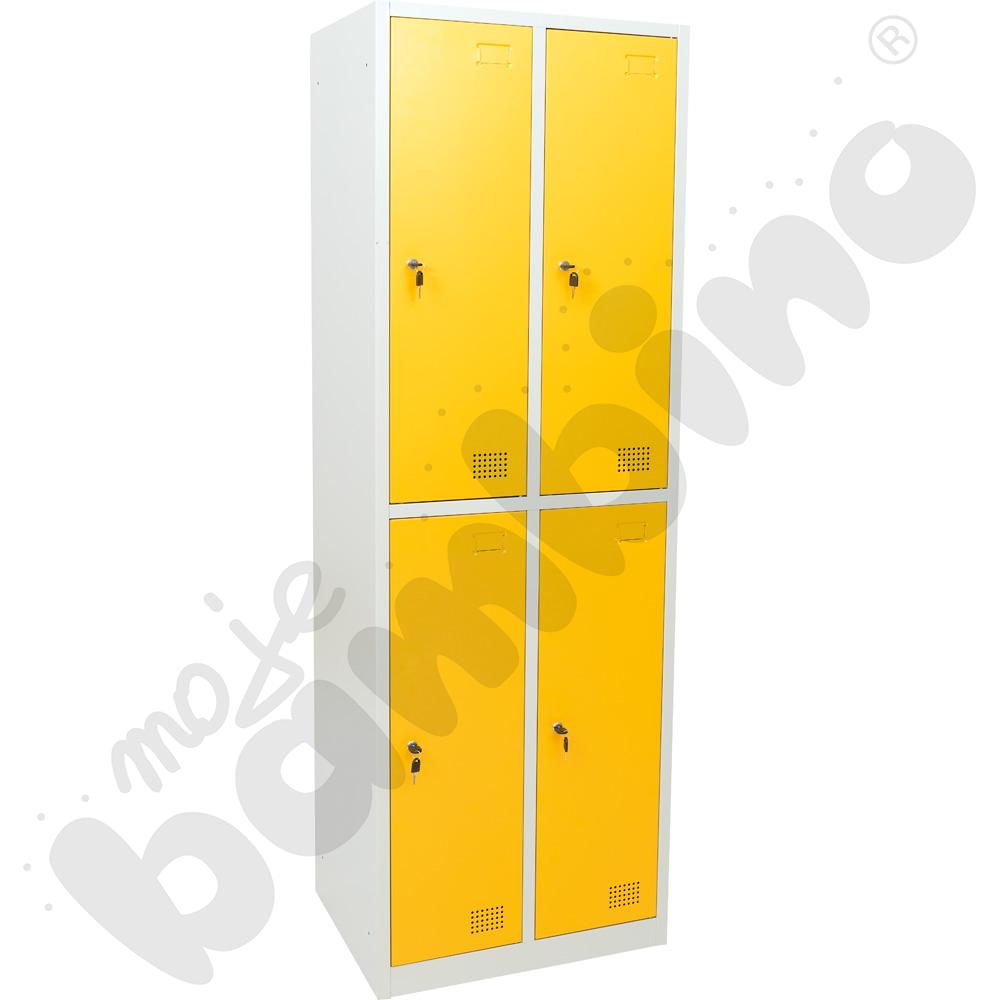 Szafa skrytkowa 180 z 4 schowkami - drzwi żółte