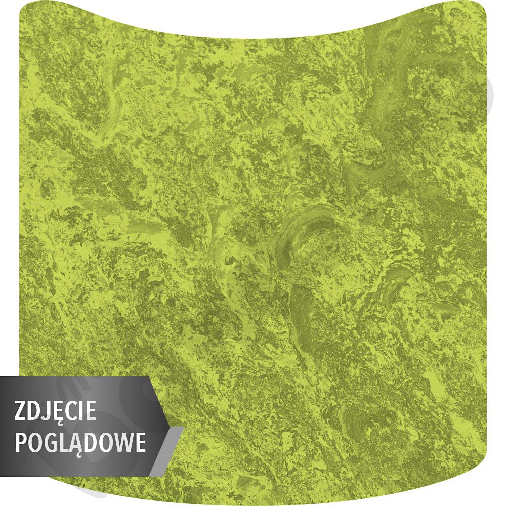 Stół Cichy kwadrat falisty 70x72, blat zielony, narożniki zaokrąglone, rozm. 4 z dwoma kółkami