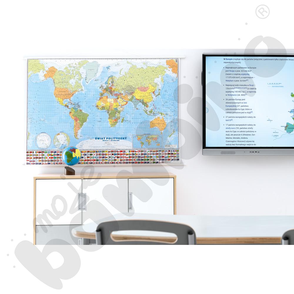 Świat - mapa polityczna, 190 x 130 cm
