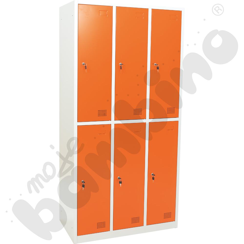 Szafa skrytkowa 180 z 6 schowkami i półką - drzwi pomarańczowe