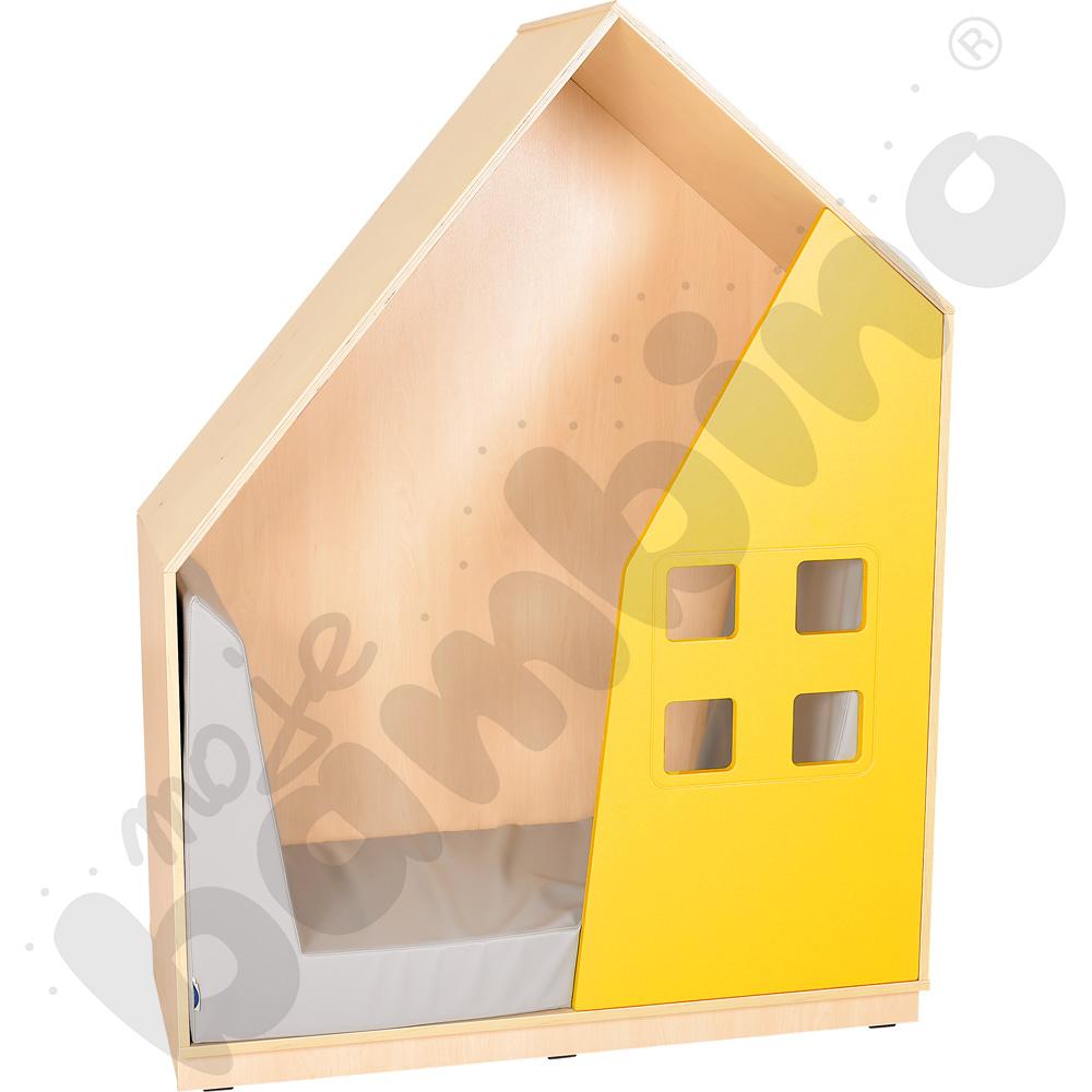 Quadro - szafka-domek - żółta, skrzynia klon jasny