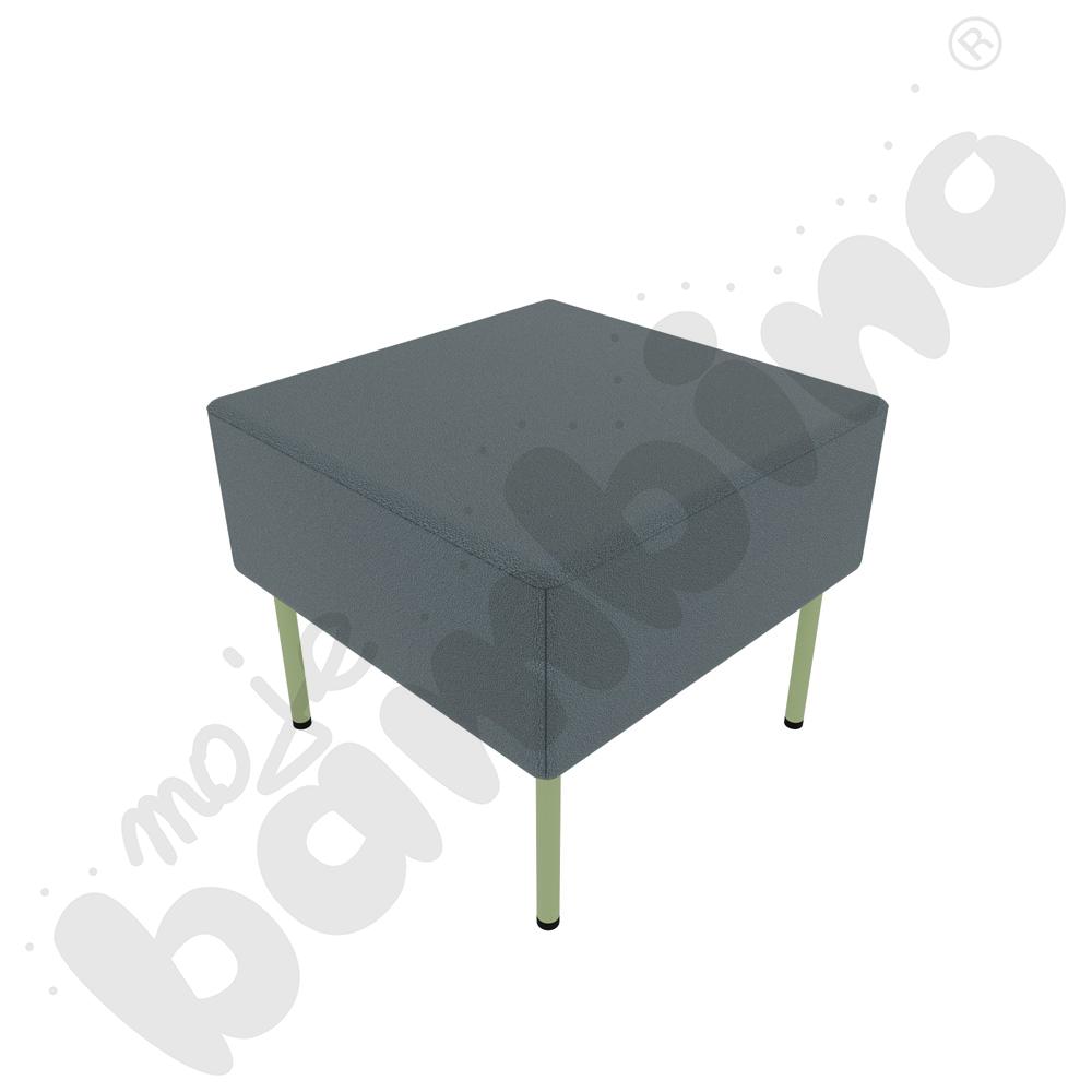 Pufa Versa 50x50 cm z plastikowymi stopkami, stelaż oliwkowy, tkanina BD13