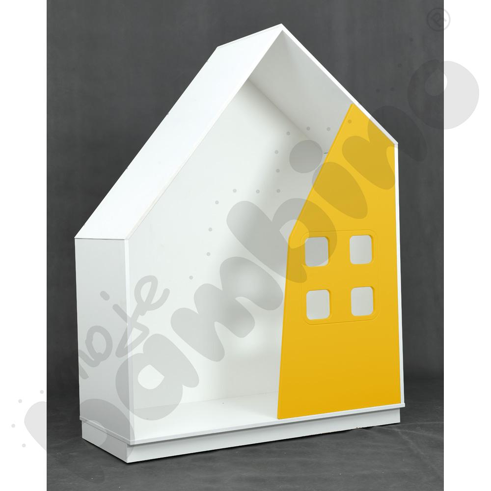 Quadro - szafka-domek, żółta, w białej skrzyni