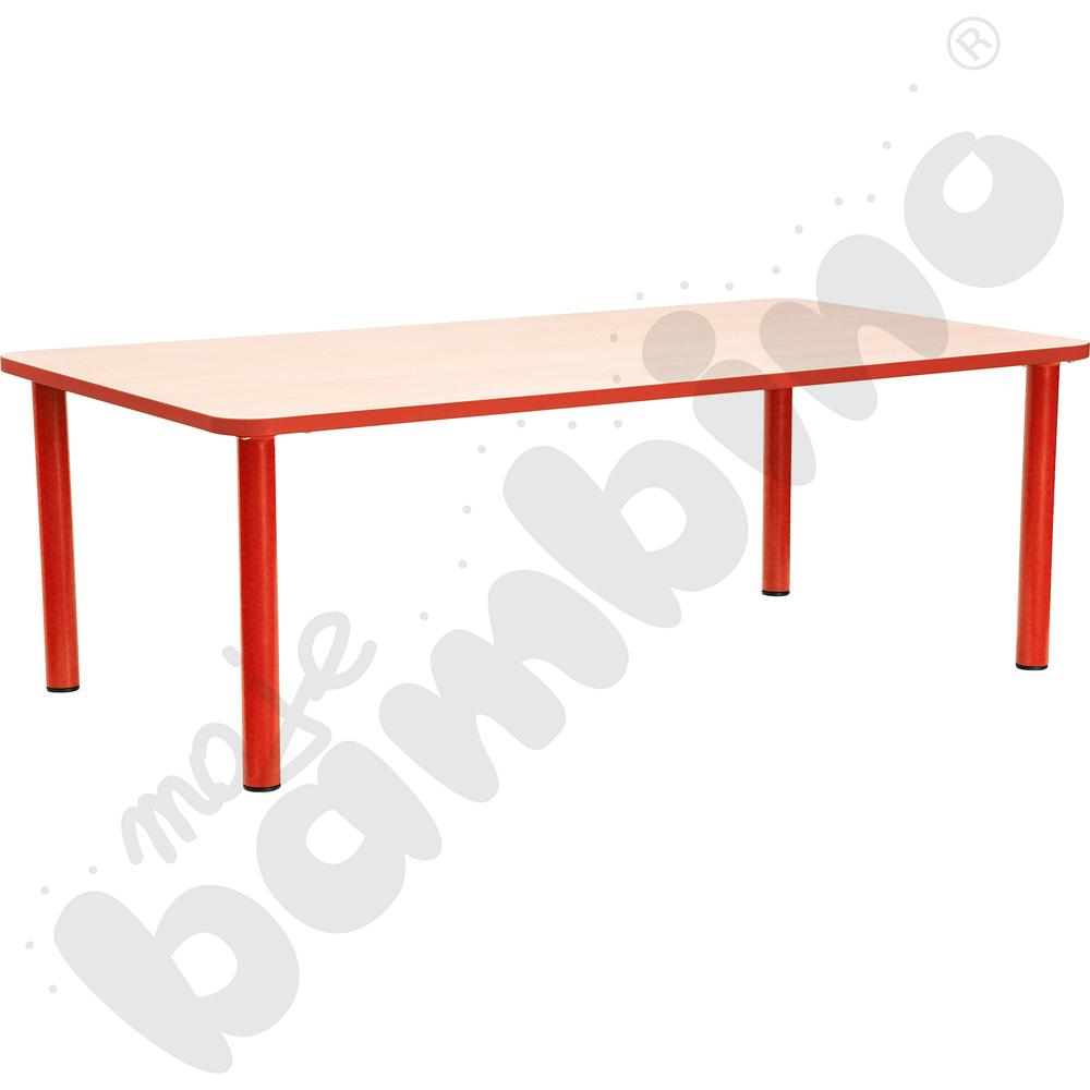 Stół Bambino prostokątny  wys. 40 cm z czerwonym obrzeżem