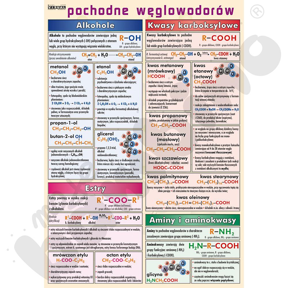 Plansza dydaktyczna - Pochodne węglowodorów