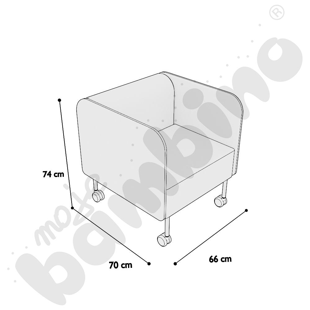 Fotel Versa z kółkami na miękką powierzchnię, stelaż jasnoszary, tkanina BD17