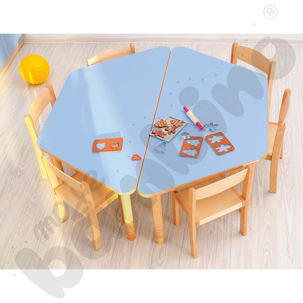 Stół Flexi trapezowy- niebieski