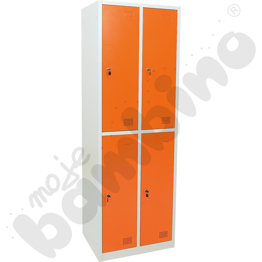 Szafa skrytkowa 180 z 4 schowkami i półką - drzwi pomarańczowe