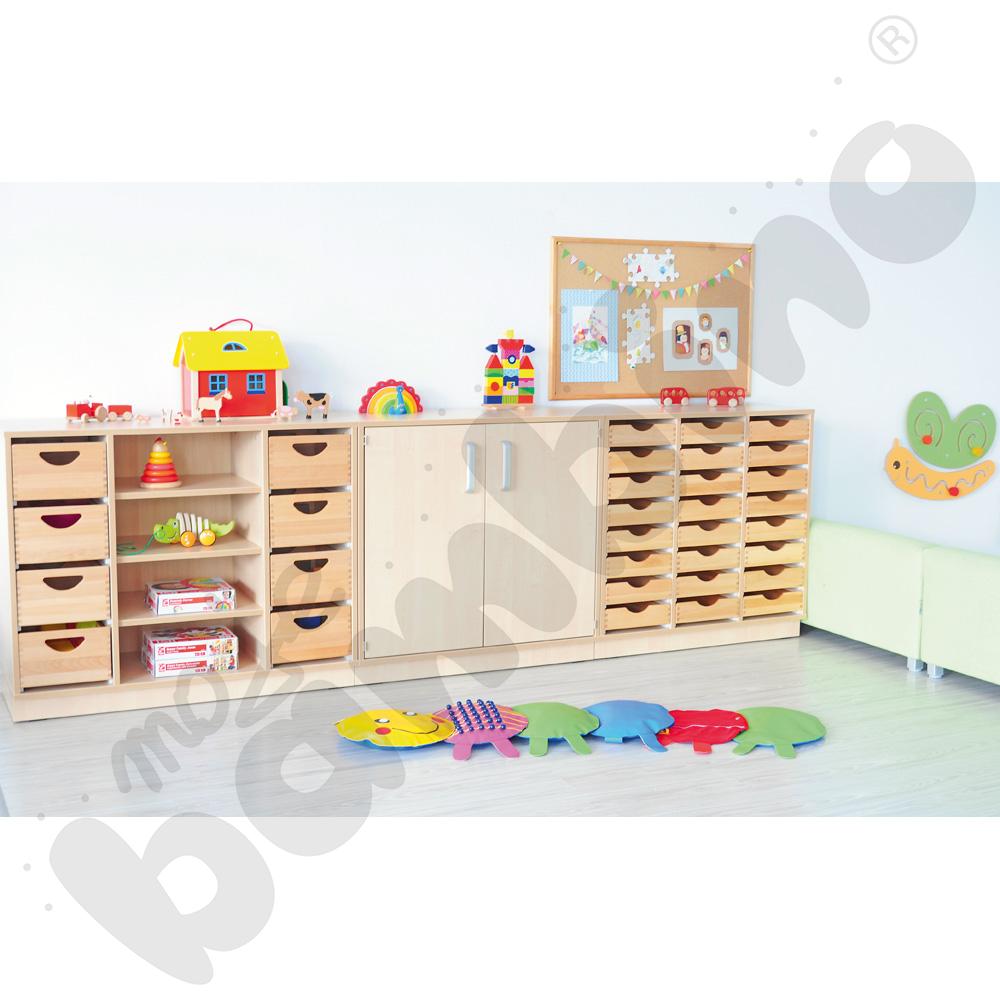 Szafka Flexi D z przegrodami i 3 półkami na cokole Szafka Flexi D z przegrodami i 3 półkami na cokole