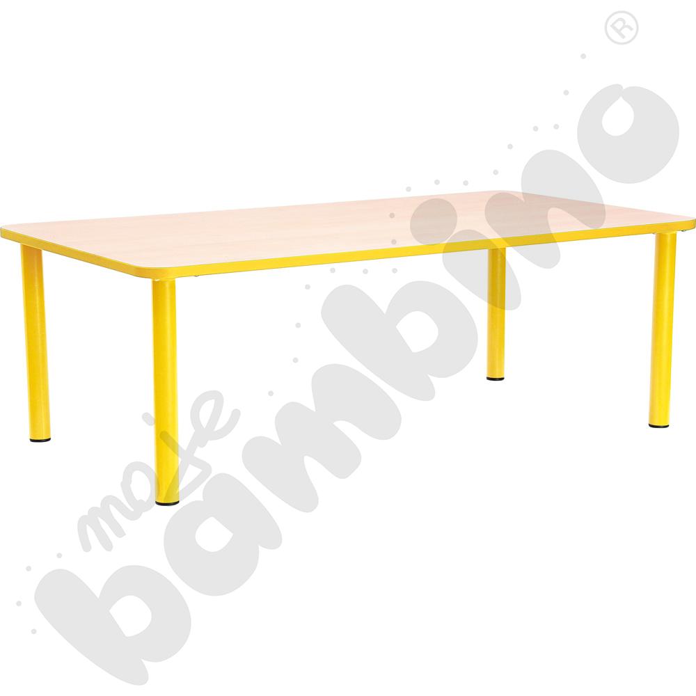 Stół Bambino prostokątny wys. 46 cm z żółtym obrzeżem