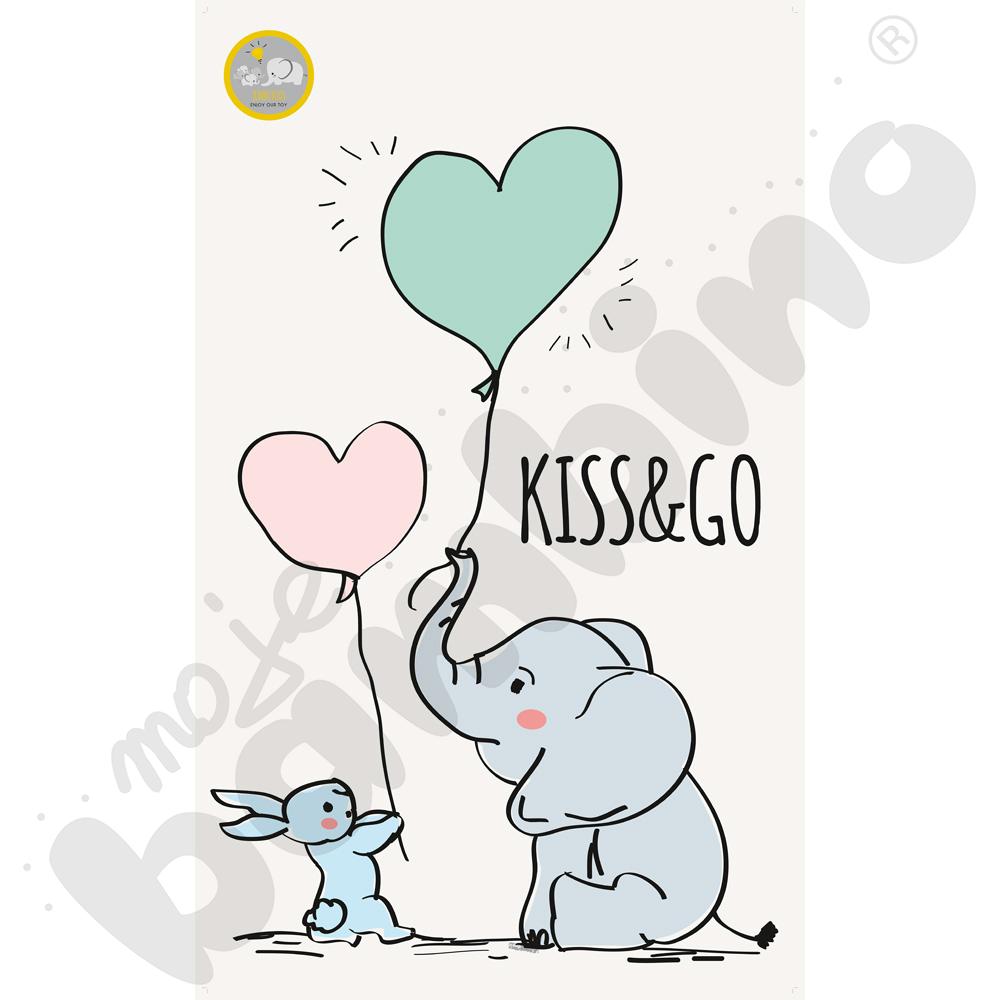 Naklejka ścienna Kiss&Go - słonik i króliczek