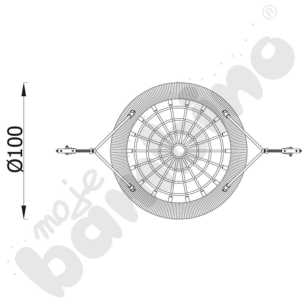 Zawiesie z siedziskiem typu Bocianie gniazdo 100 cm - niebieskie Zawiesie z siedziskiem typu Bocianie gniazdo 100 cm - niebieskie