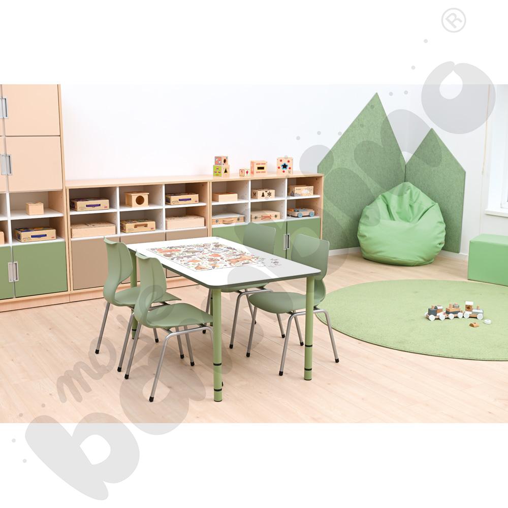 Blat Quadro klon jasny prostokątny, oliwkowe obrzeże