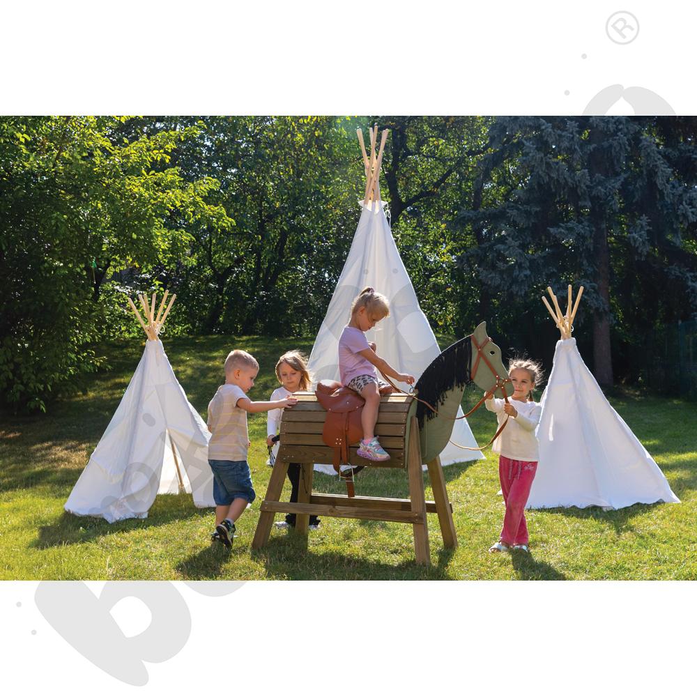 Siodło i uzda do drewnianego konia  Siodło i uzda do drewnianego konia