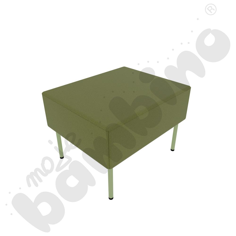 Pufa Versa 60x50 cm z filcowymi stopkami, stelaż oliwkowy, tkanina BD17