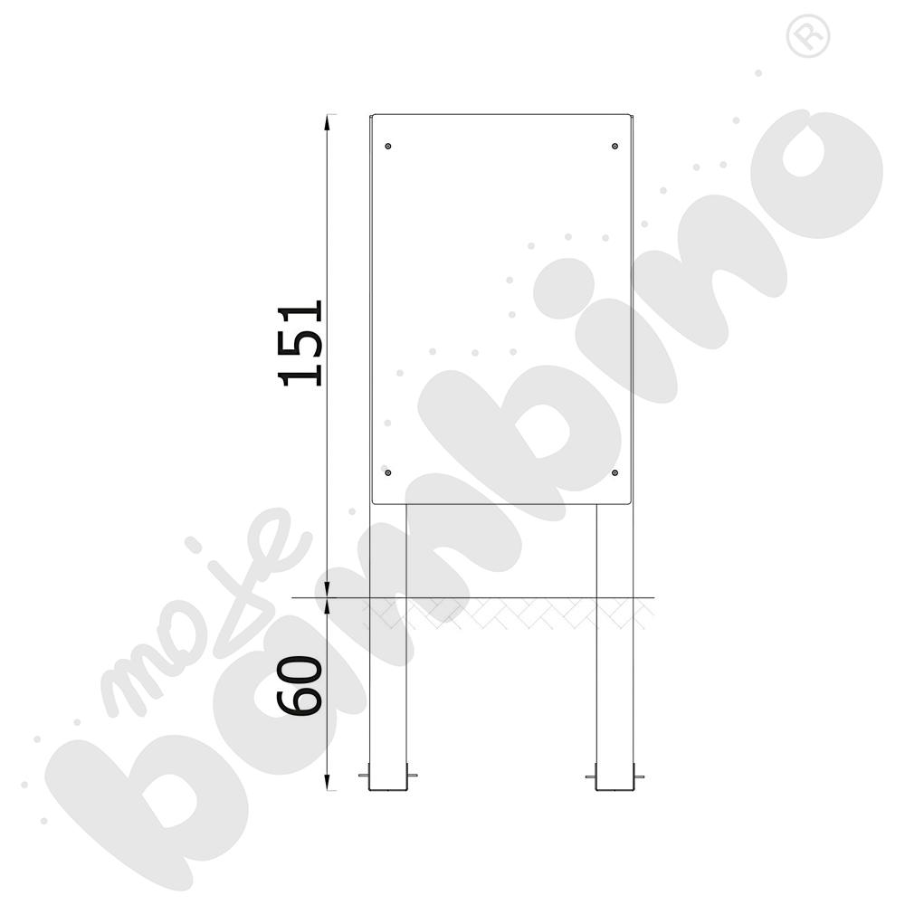Tablica do rysowania, metalowe słupy