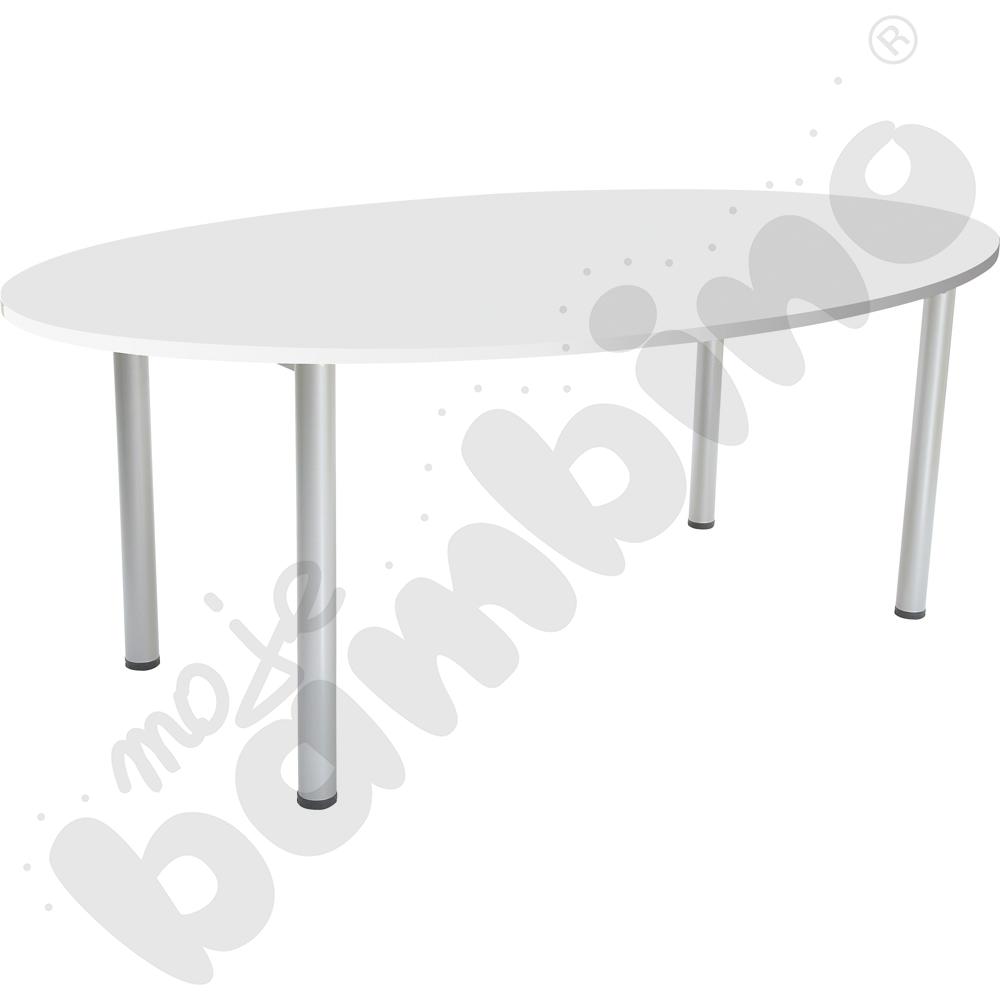 Stół owalny 120 x 200 cm biały