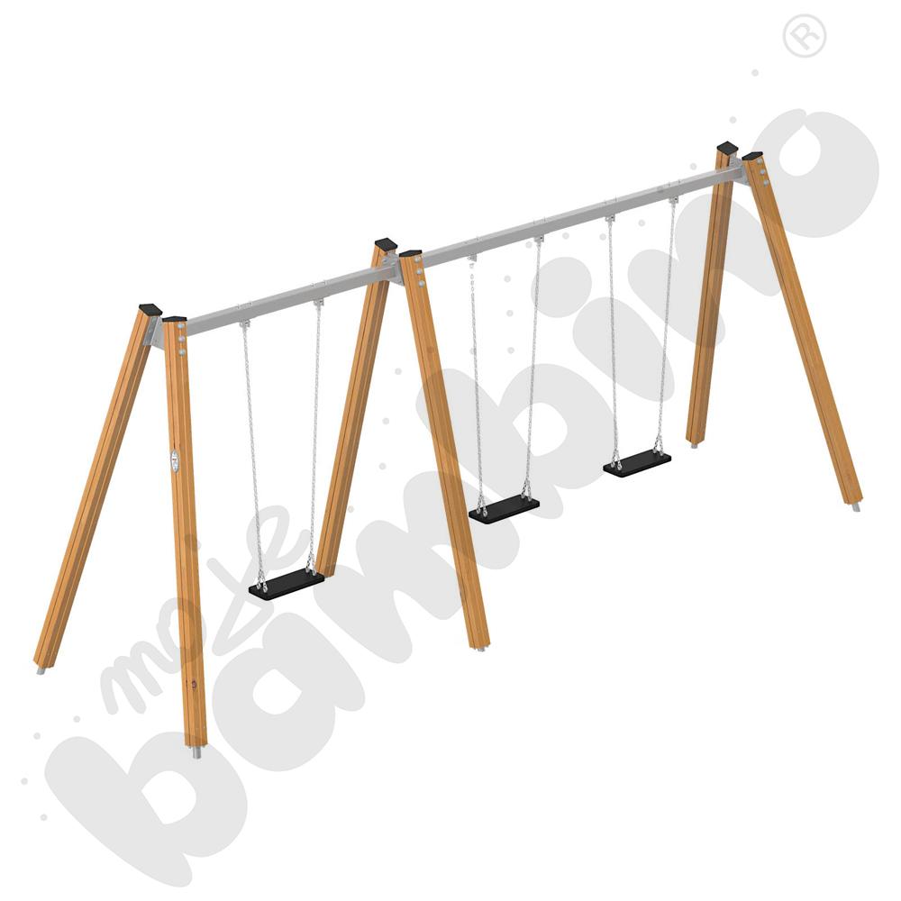 Quadro Simple - stelaż do huśtawki potrójnej - drewniana 