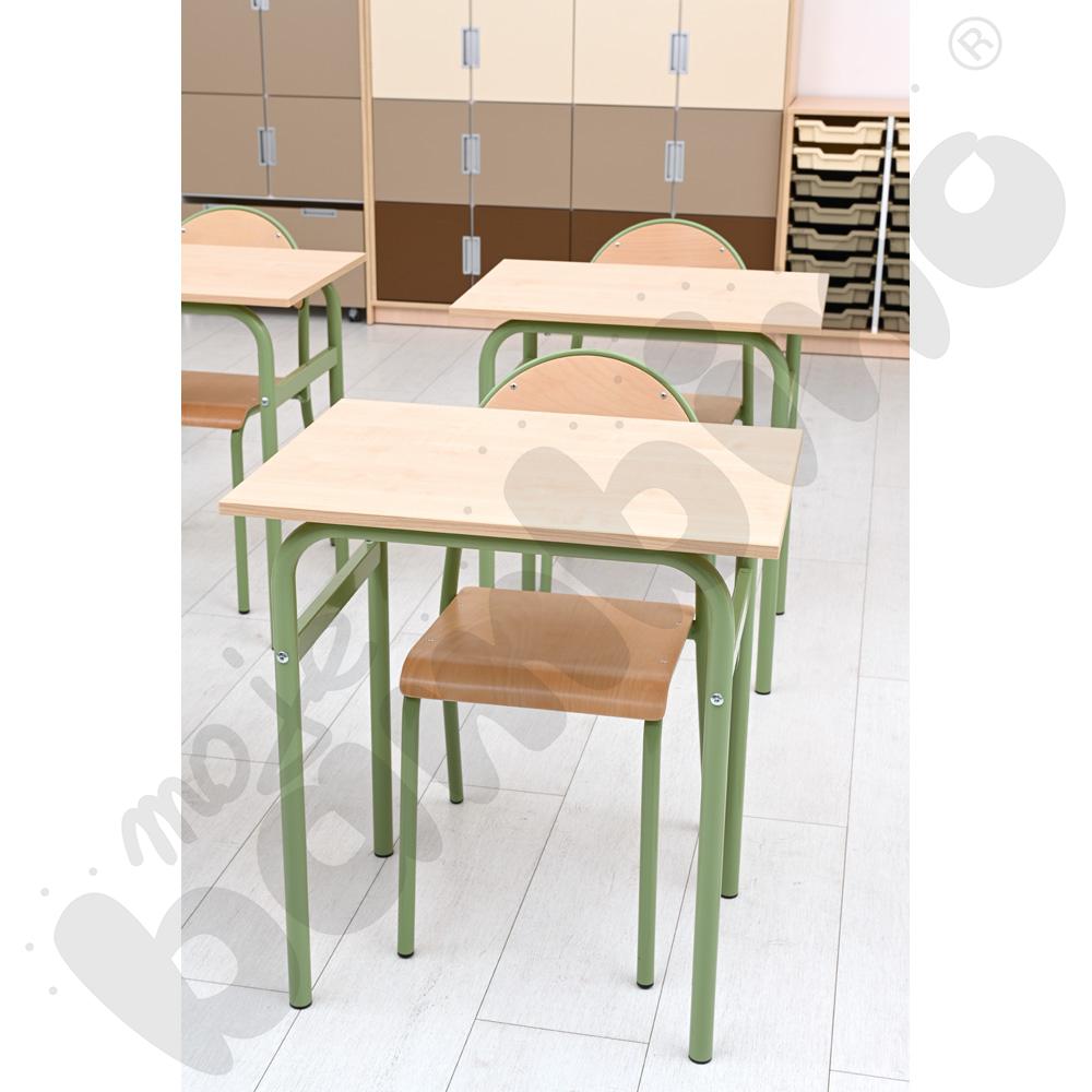 Stół Daniel 70x50 rozm. 6, 1-os., stelaż oliwkowy, blat klon 375, obrzeże ABS, narożniki proste Stół Daniel 70x50 rozm. 6, 1-os., stelaż oliwkowy, blat klon 375, obrzeże ABS, narożniki proste