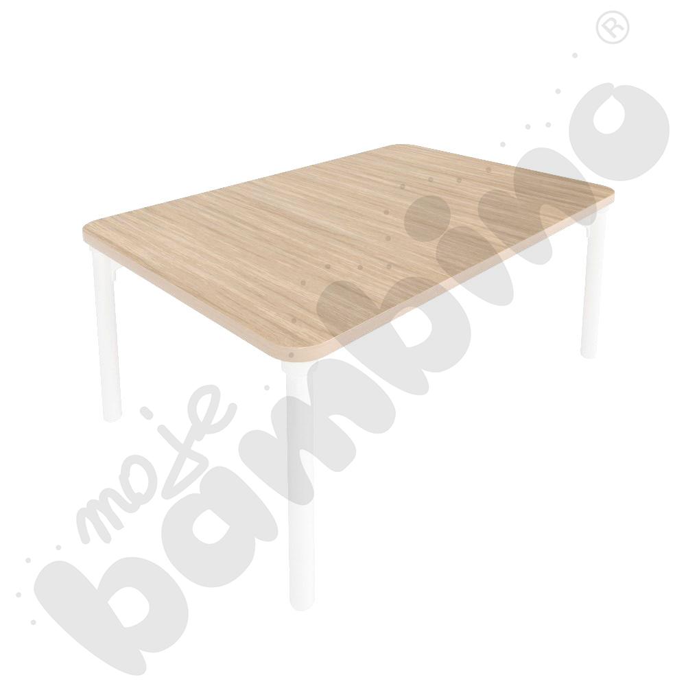 Stół Marcus śr. 90 cm, rozm. 1, nogi drewniane białe, blat klon, obrzeże ABS