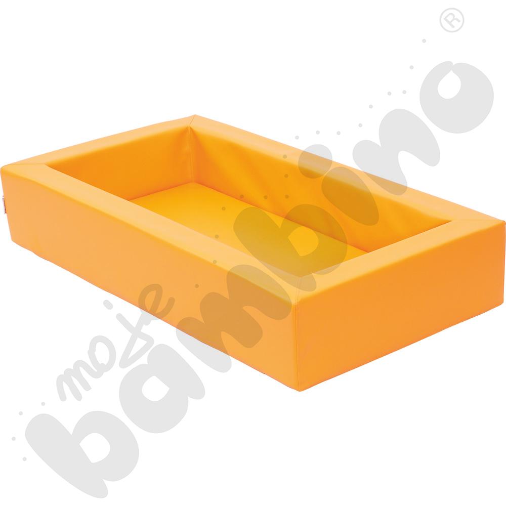 Pomarańczowe łóżeczko piankowe z materacem