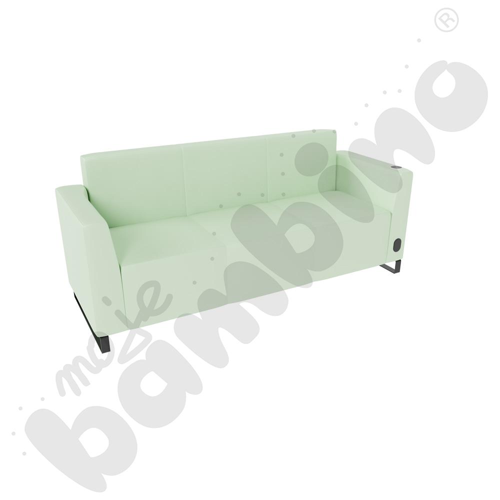 Sofa Universum 3-os. wys. 82 cm, 2 boki niskie, prawy z gniazdkiem elektrycznym i indukcją, tkanina MT16