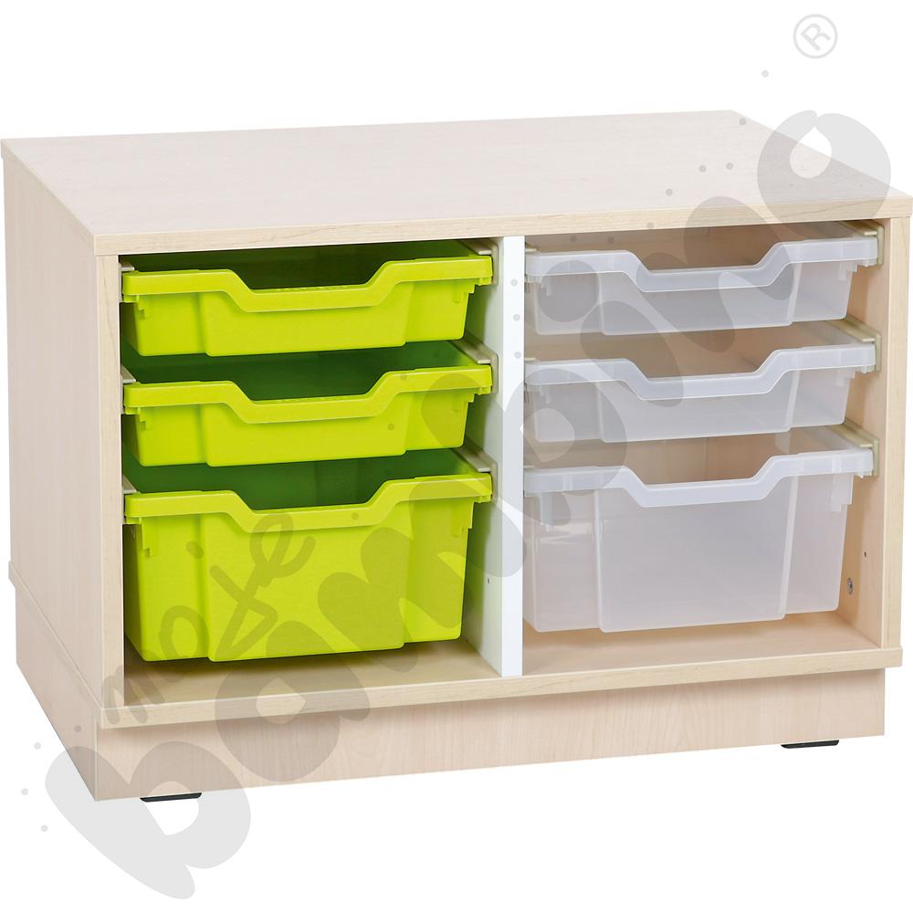 Quadro - szafka S na plastikowe pojemniki - z przegrodą, klon jasny Quadro - szafka S na plastikowe pojemniki - z przegrodą, klon jasny