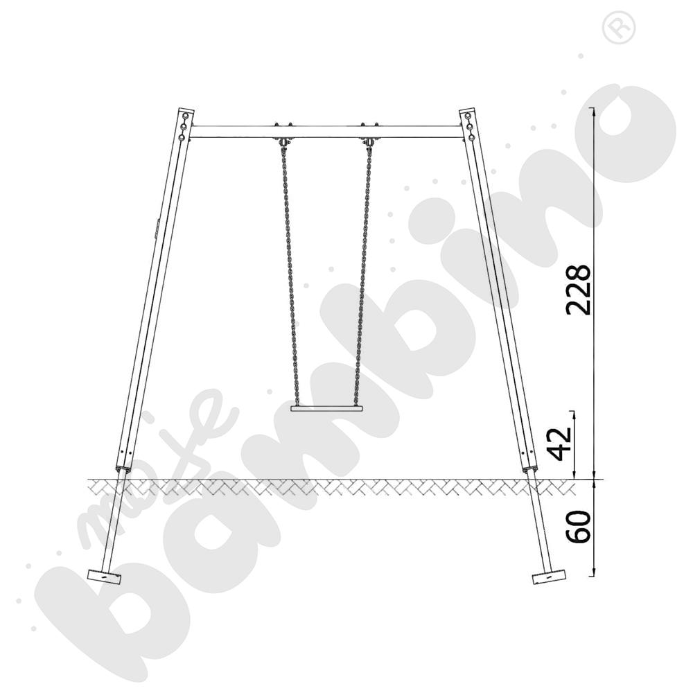 Huśtawka pojedyncza Urbi, słupy drewniane/ bez zawiesi