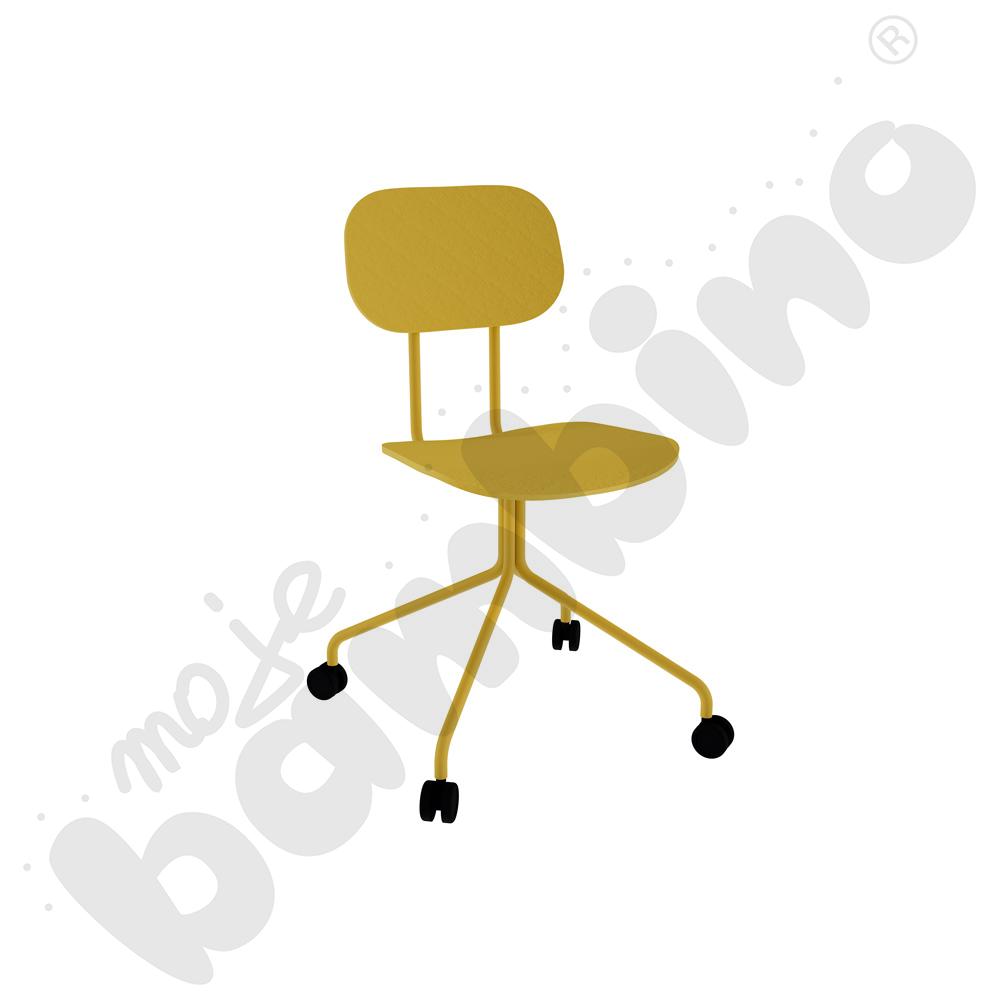 Krzesło na kółkach New School żółte