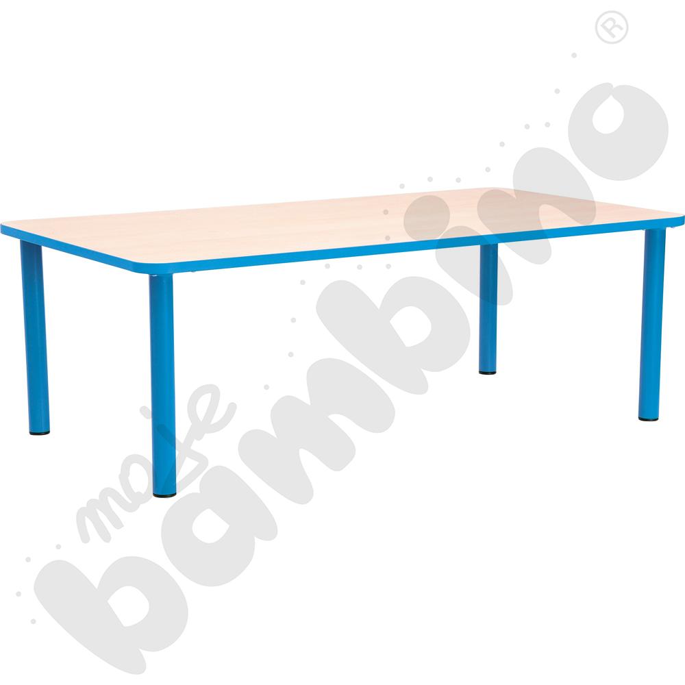 Stół Bambino prostokątny wys. 52 cm z jasnoniebieskim obrzeżem