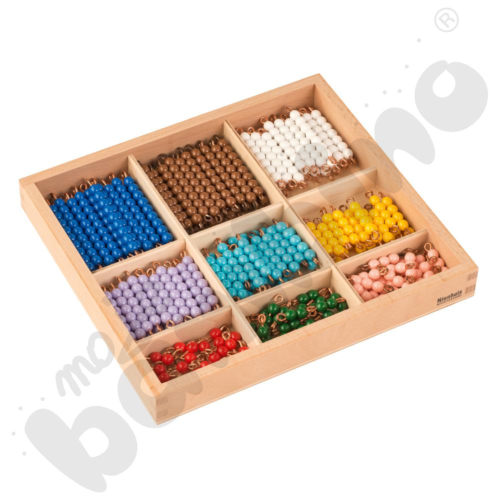 Pudełko z koralikami do tablicy do mnożenia Montessori