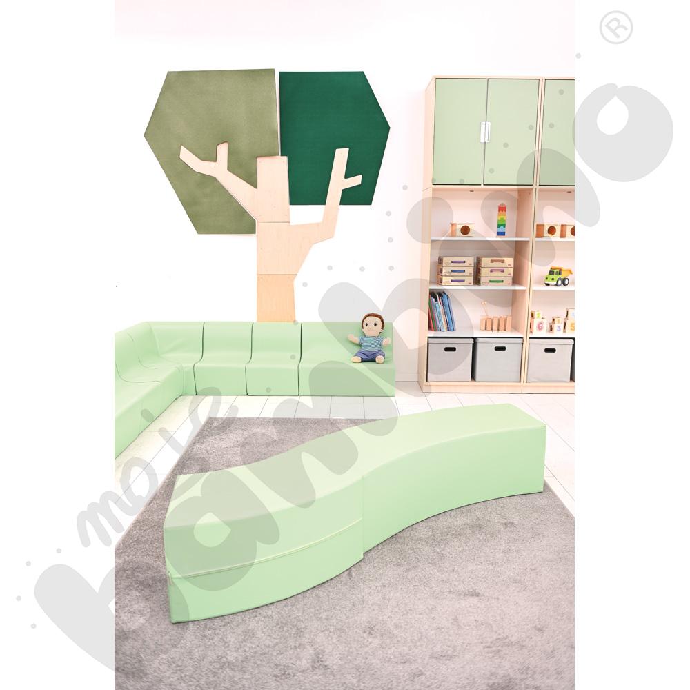 Siedzisko Paolo długie, jasnozielony pastel Siedzisko Paolo długie, jasnozielony pastel