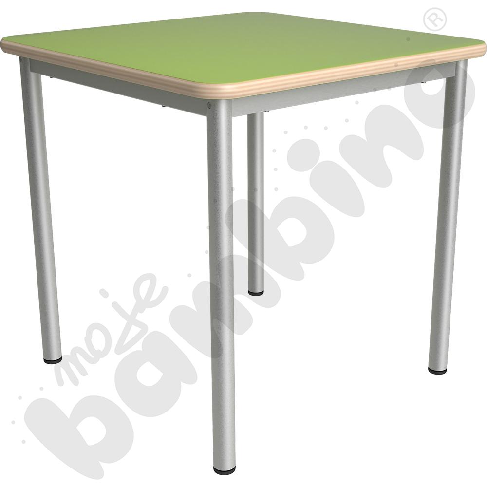 Stół Mila kwadratowy 70x70, HPL - jasnozielony, zaokrąglony, rozm. 5