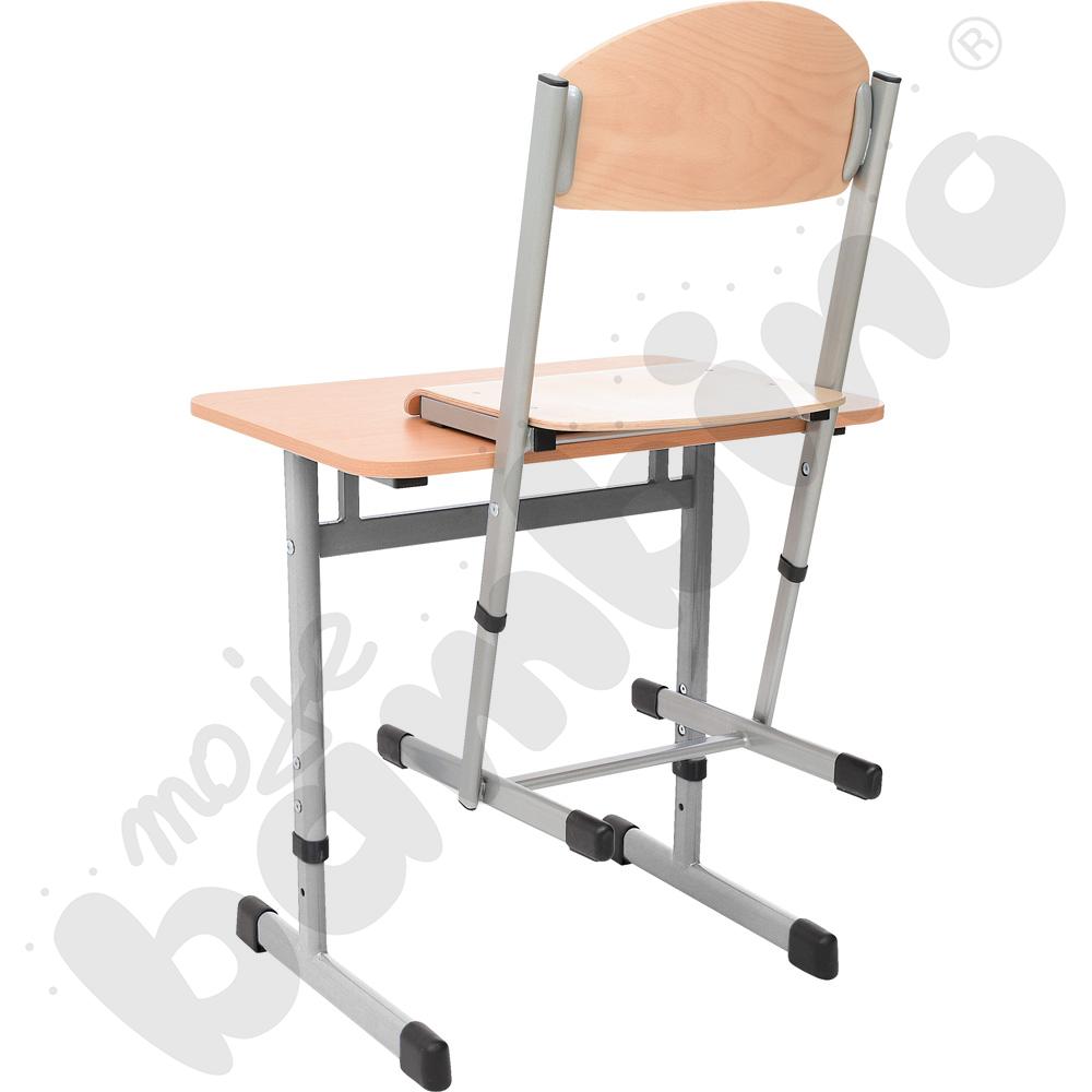 Stół IN-T 1-os. buk z krzesłem T, rozm. 4-6, aluminium