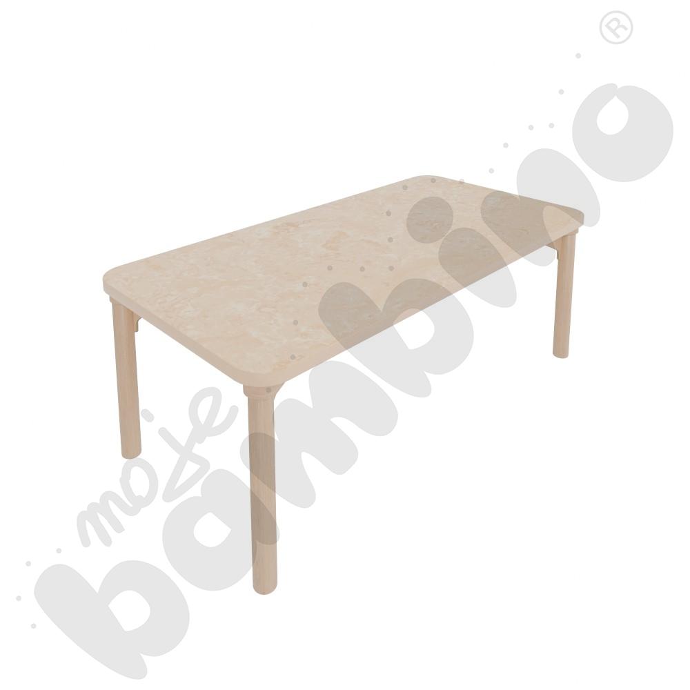 Stół Marcus 120 x 60 cm, rozm. 1, nogi drewniane brzozowe, blat cichy beżowy, obrzeże ABS