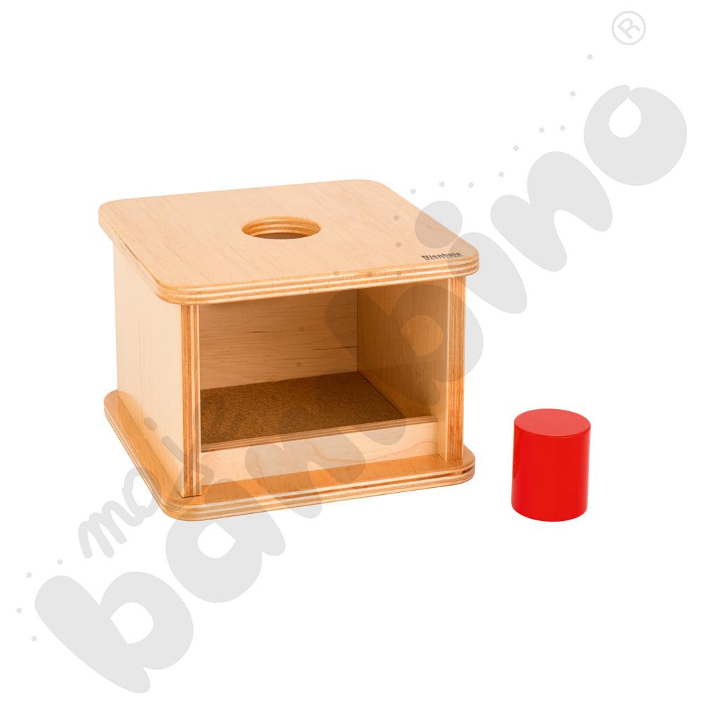 Drewniane pudełko z dużym cylindrem