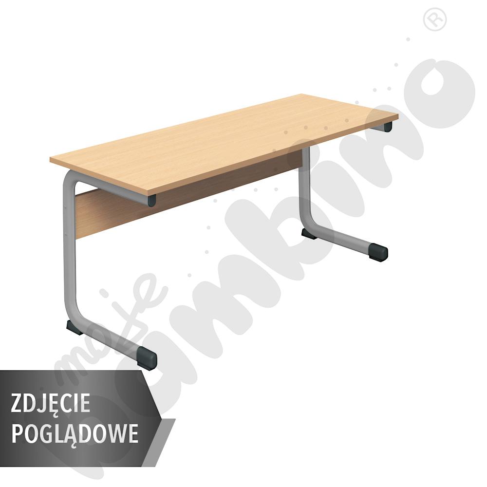 Stół IN-C 130x50 rozm. 6, 2os., stelaż aluminium, blat HPL buk, PO, narożniki zaokrąglone