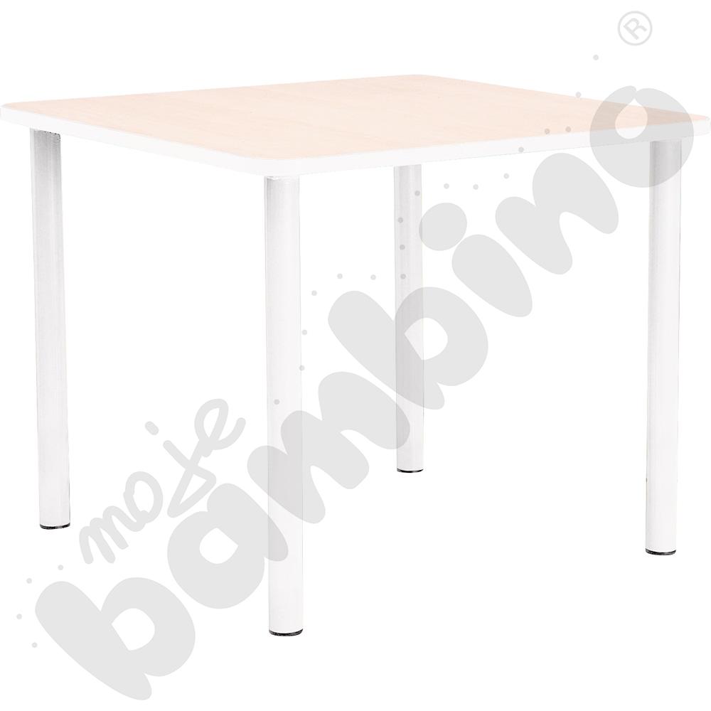 Stół Bambino kwadratowy wys. 52 cm z białym obrzeżem 