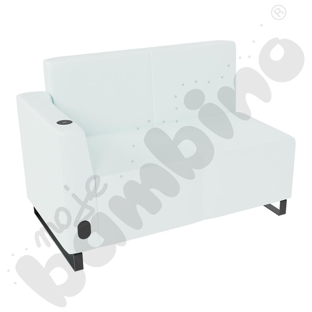 Sofa Universum 2-os. wys. 82 cm, bok niski lewy z gniazdkiem elektrycznym i indukcją, tkanina MT13