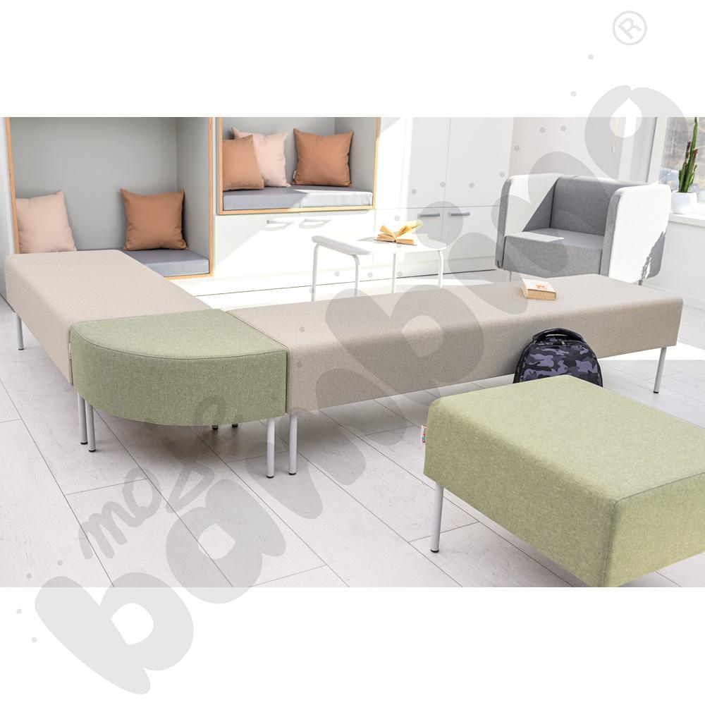 Pufa Versa 180x50 cm z plastikowymi stopkami, stelaż jasnoszary, tkanina RO37