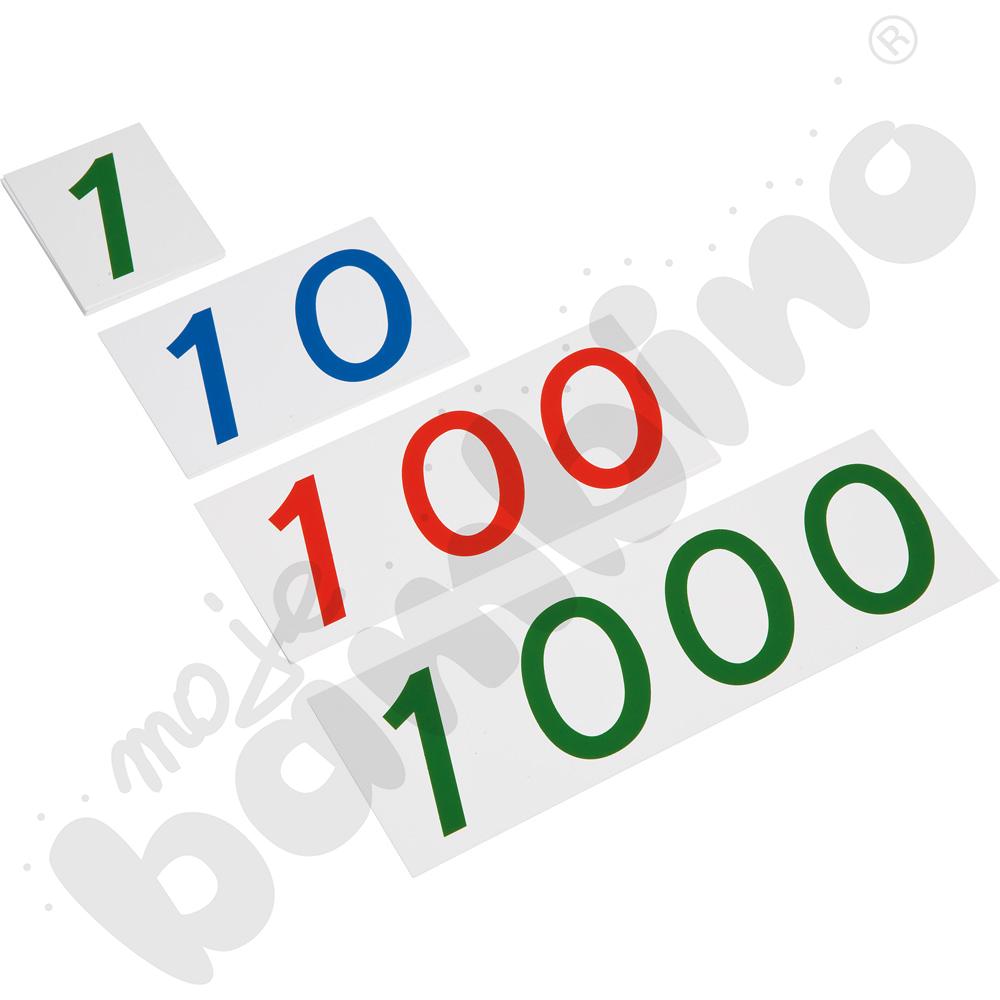 Plastikowe karty z liczbami Montessori - duże, 1-1000