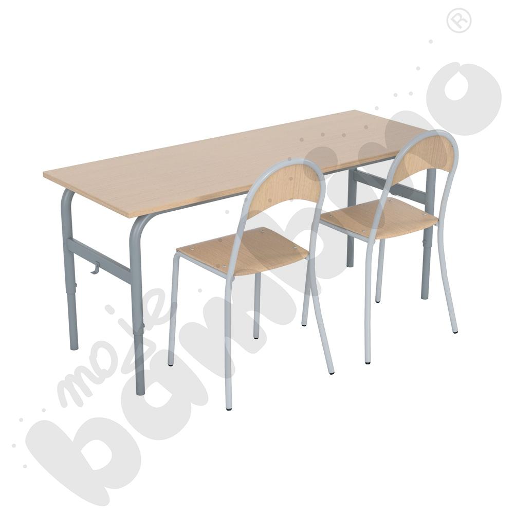 Stół Daniel 2-os. aluminium z krzesłami P białymi, rozm. 4