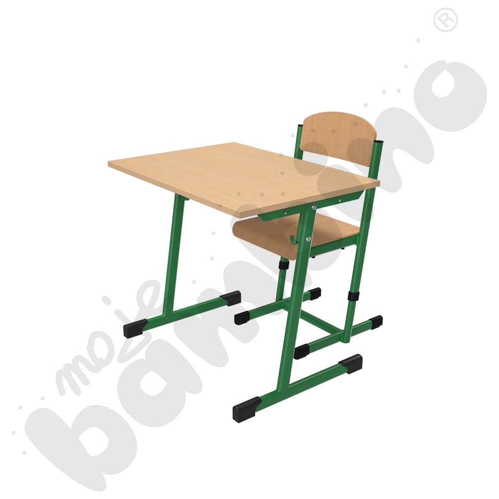 Stół T 1-os. buk z krzesłem T, rozm. 3-4, zielone