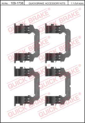 Zestaw akcesoriów montażowych  klocków hamulcowych QUICK BRAKE 109-1738