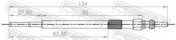 Świeca żarowa FEBEST 27642-001